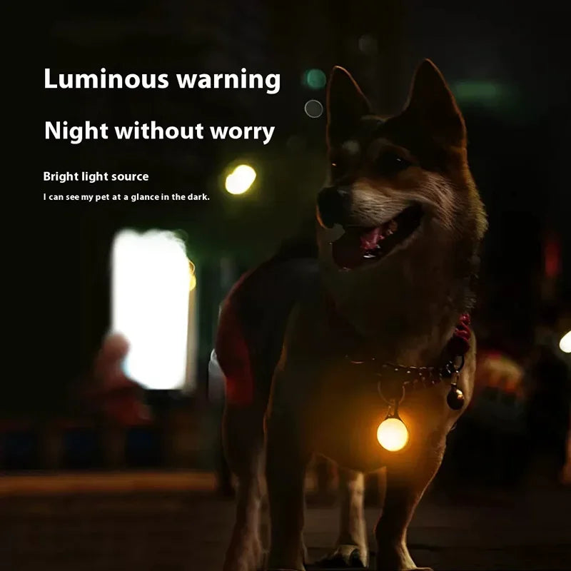 1 Led Luminous Dog Cat Collar Glowing Pendant Pet Leads Glow Accessories Bright Necklace Luminous Collar Night Safety Decoration