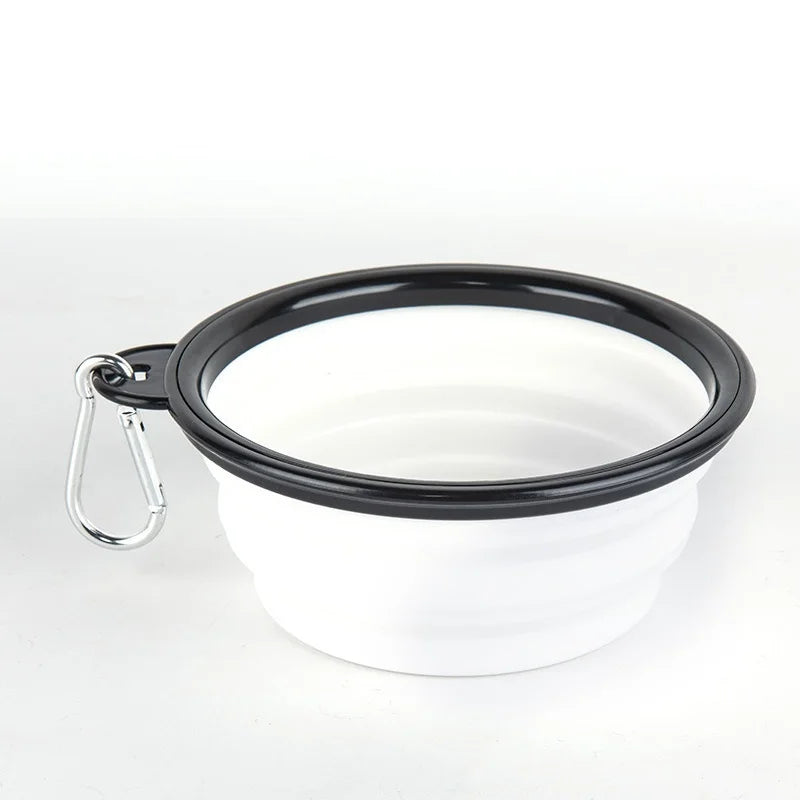 Dog Folding Bowl Portable Dog Travel Pet Food Water Bowl for Outdoor Walking Silicone Cat Dog Food Water Bowl Lip GS03