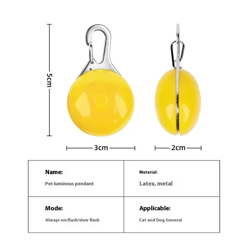 1 Led Luminous Dog Cat Collar Glowing Pendant Pet Leads Glow Accessories Bright Necklace Luminous Collar Night Safety Decoration