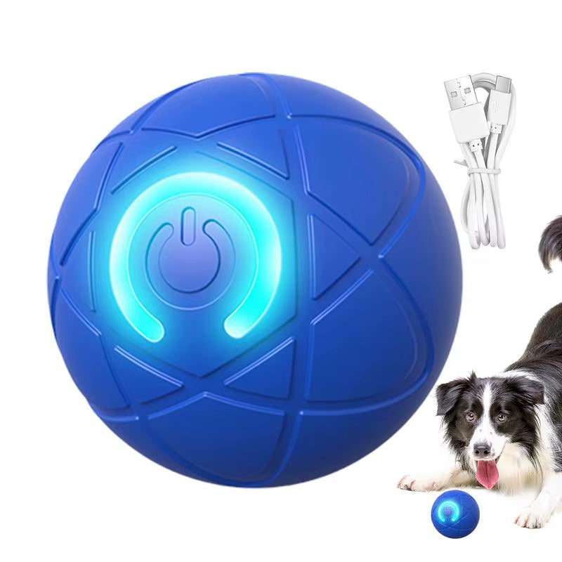 Interactive Rolling Ball Dog Toy Auto Moving Dog Toy Ball Rechargeable Vibrating Ball Toys Jumping Rolling Ball with Led Light